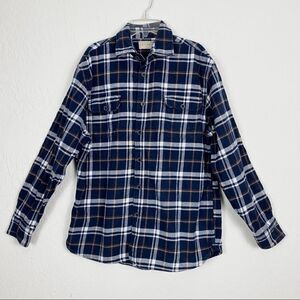 Jachs Navy & White Plaid Flannel Button Up Shirt